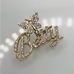 Sparkling Gold Butterfly Brooch